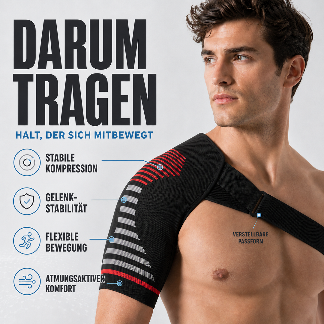 Unisex Kompressions-Schultermanschette mit verstellbarem Gurt für Gelenkunterstützung