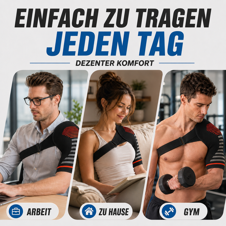 Ergonomische Schultermanschette in Schwarz für Damen und Herren, unisex