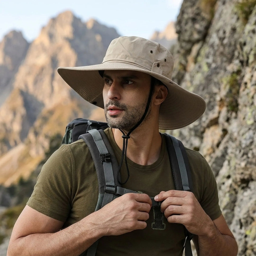 Leichter Stoffhut für den Sommerurlaub und Wanderungen im Gebirge