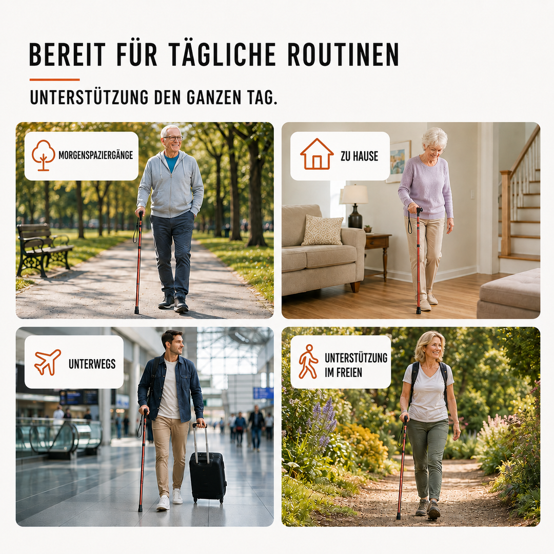 Nahaufnahme des rutschfesten Gummifusses für maximale Trittsicherheit