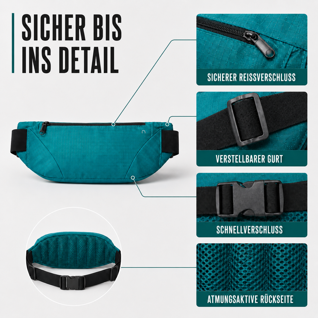 Leichte Unisex Hüfttasche für Sport, Laufen und Outdoor in wasserdichtem Design