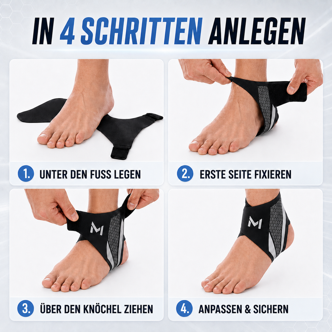 Ergonomische Knöchelstütze, verstellbar, für umfassenden Gelenkschutz bei jeder Bewegung im Sport.