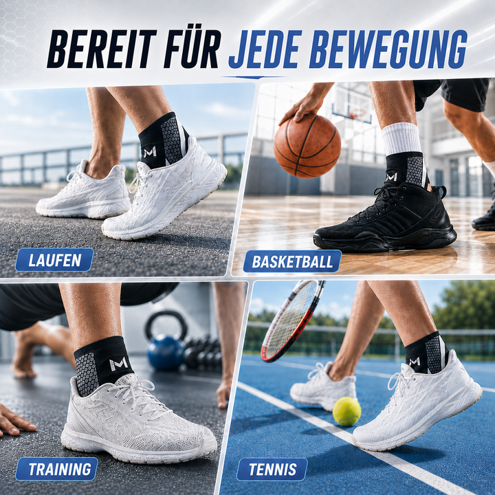 Atmungsaktive verstellbare Knöchelstütze für Sport und Freizeit; komfortabler Gelenkschutz.