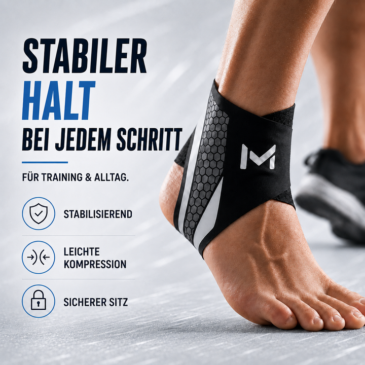 Effektive Knöchelstütze, verstellbar, ideal zur Erholung und für aktiven Gelenkschutz im Sport.