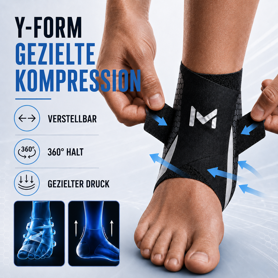 Verstellbare Sprunggelenkbandage für Herren & Damen; Schutz & Halt bei Fitness, Sport und Alltag.