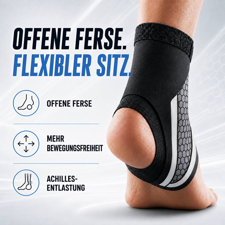 Sportliche Knöchelstütze, unisex, verstellbar, bietet sicheren Halt für das Sprunggelenk beim Laufen.