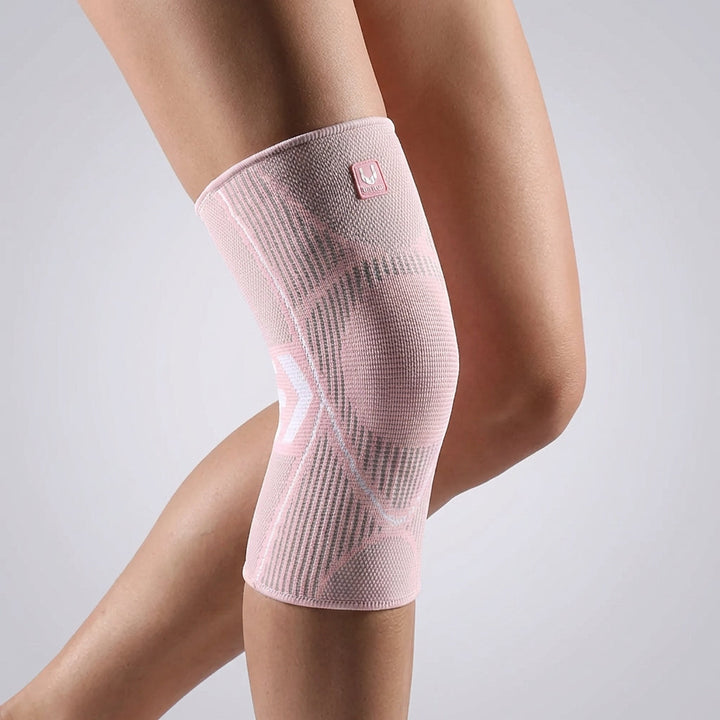 Schwarze Unisex Sport-Kniebandage mit Kompression. Optimale Gelenkstütze & Schmerzlinderung.