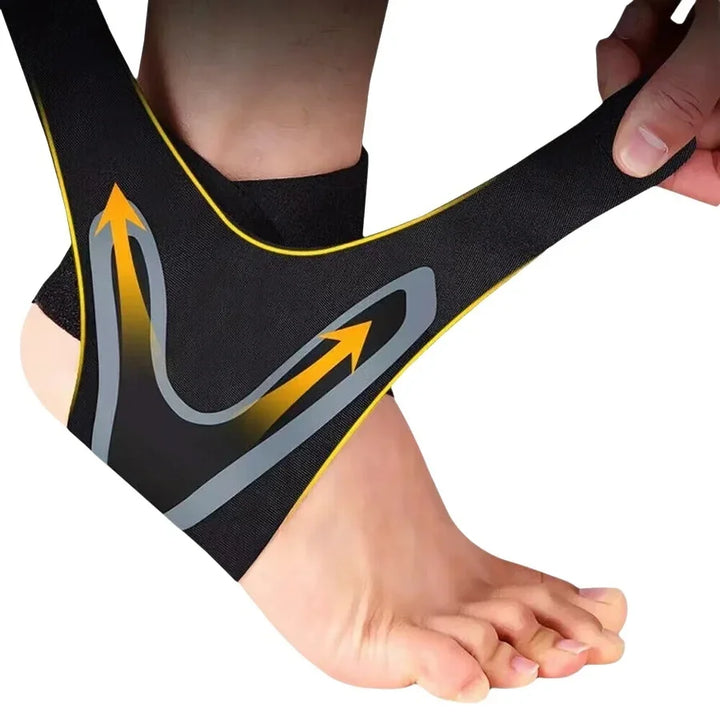 Verpackung und Inhalt der elastischen Knöchelbandage mit Kompression
