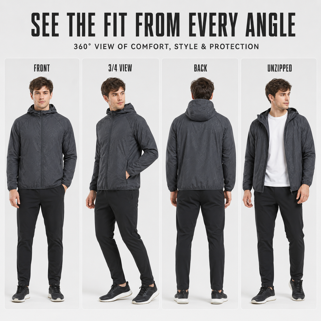 Wasserdichte Regenjacke für Herren, ideal für Sport und Freizeit