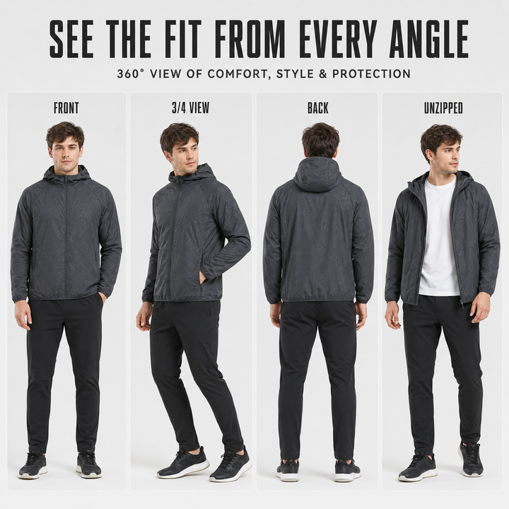 Wasserdichte Regenjacke für Herren, ideal für Sport und Freizeit