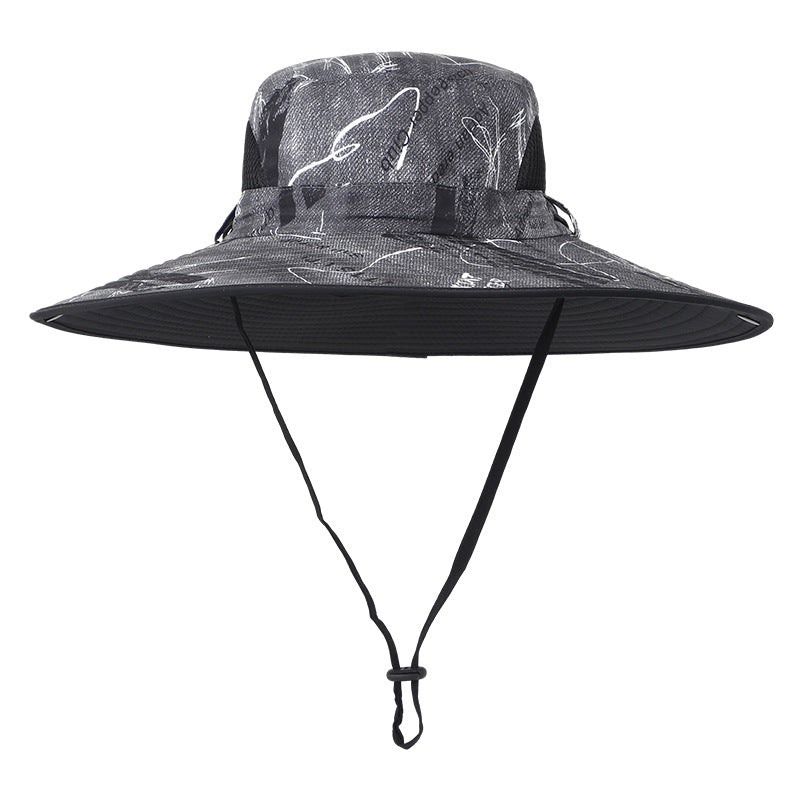 Leichter Anglerhut für Outdoor-Aktivitäten und Trekking in Schwarz