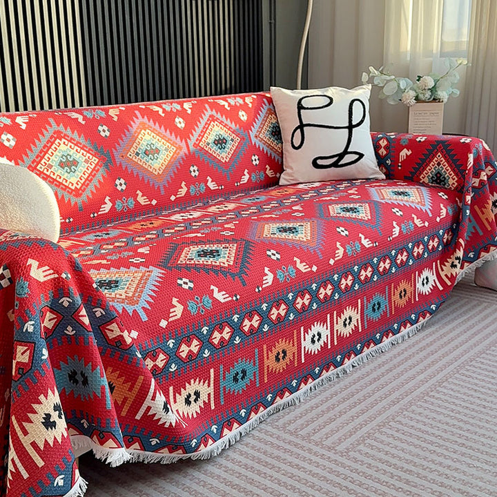 Marokkanischer Jacquard-Decke - Sofabezug | Vielseitige Wohnkultur