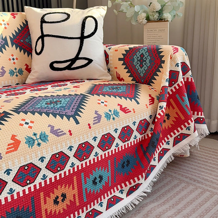 Marokkanischer Jacquard-Decke - Sofabezug | Vielseitige Wohnkultur
