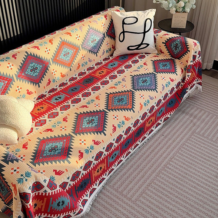 Marokkanischer Jacquard-Decke - Sofabezug | Vielseitige Wohnkultur