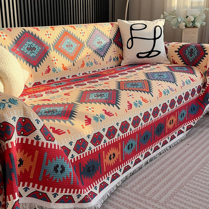 Marokkanischer Jacquard-Decke - Sofabezug | Vielseitige Wohnkultur