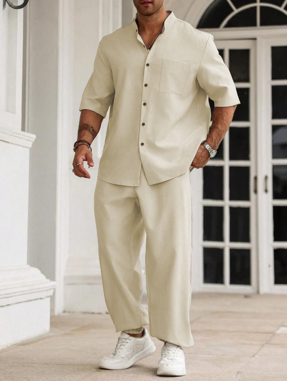 Herren Sommer Outfit in Grau Stilansicht