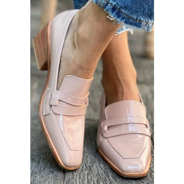 Elegante rosa Damenschuhe mit stabilem Blockabsatz