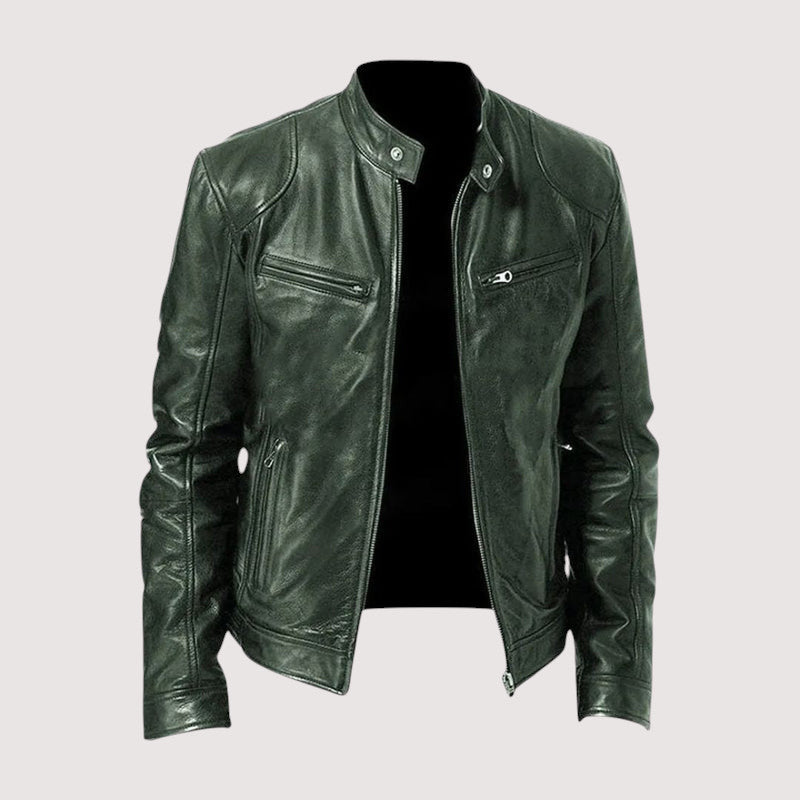 Rückansicht der schwarzen Herren Übergangsjacke im klassischen Fit