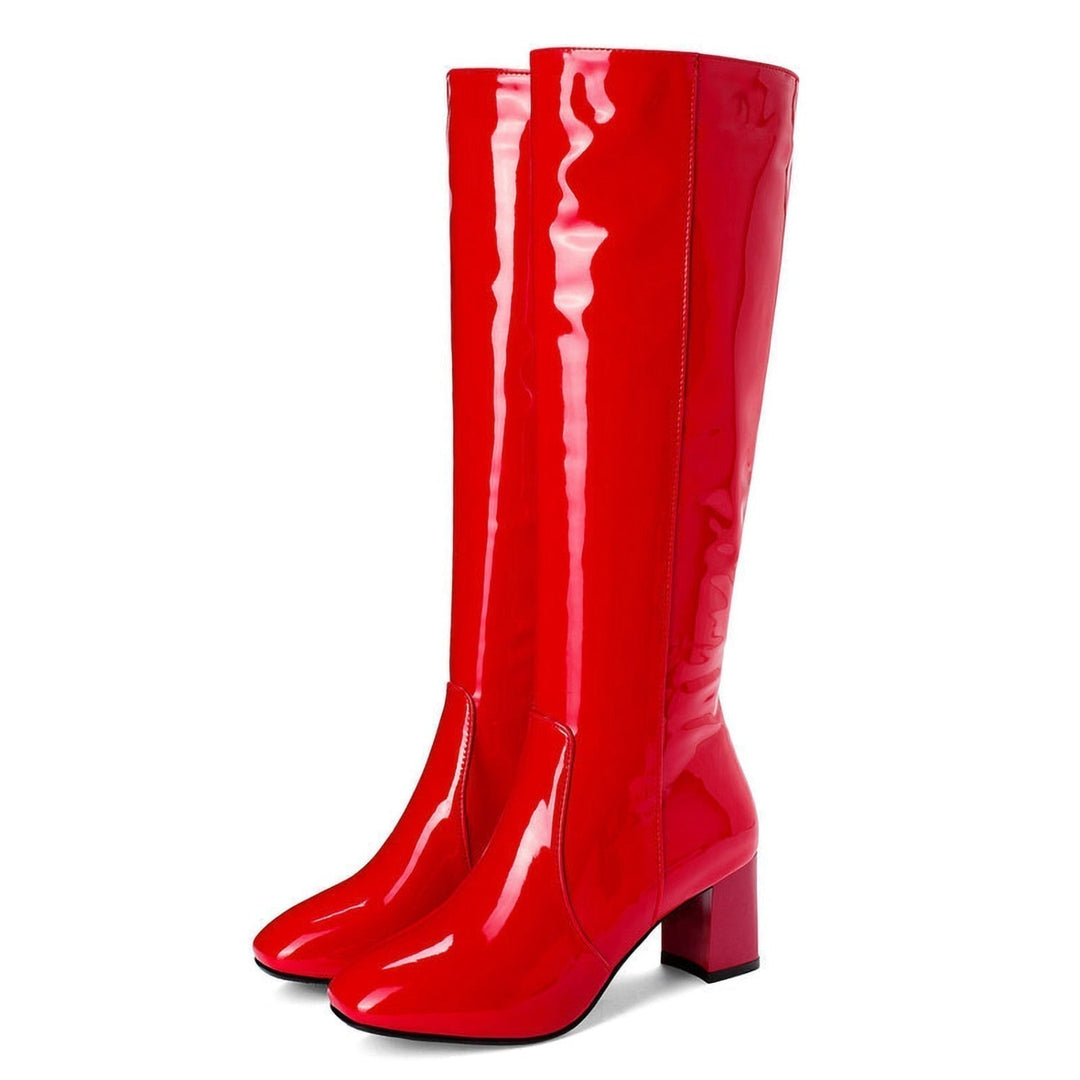Orthopädische kniehohe Damenstiefel in braunem Streetstyle Design für den Alltag