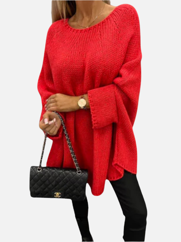 Großes Strickpullover Cape für Damen in Oversize Passform als bequeme Strickware