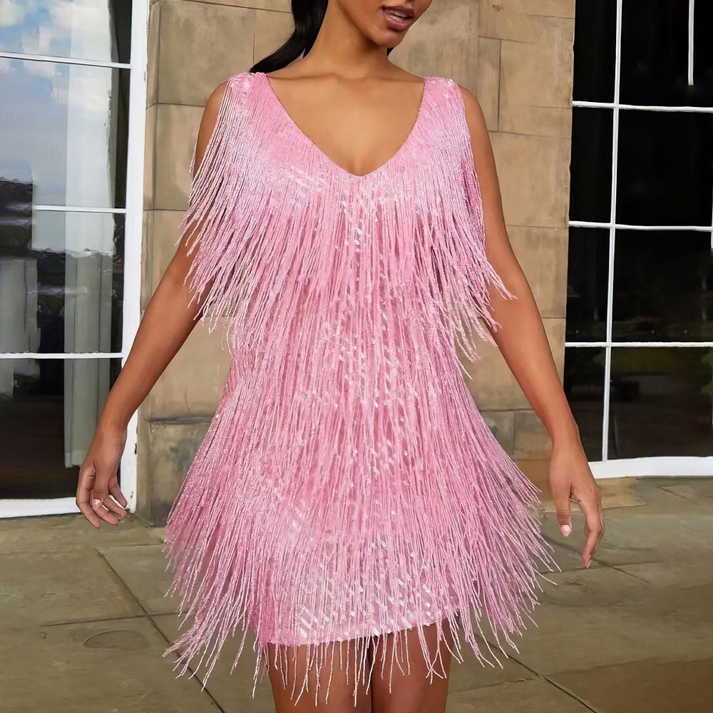 Damen V-Ausschnitt Wickelkleid: Elegant & Figurbetont