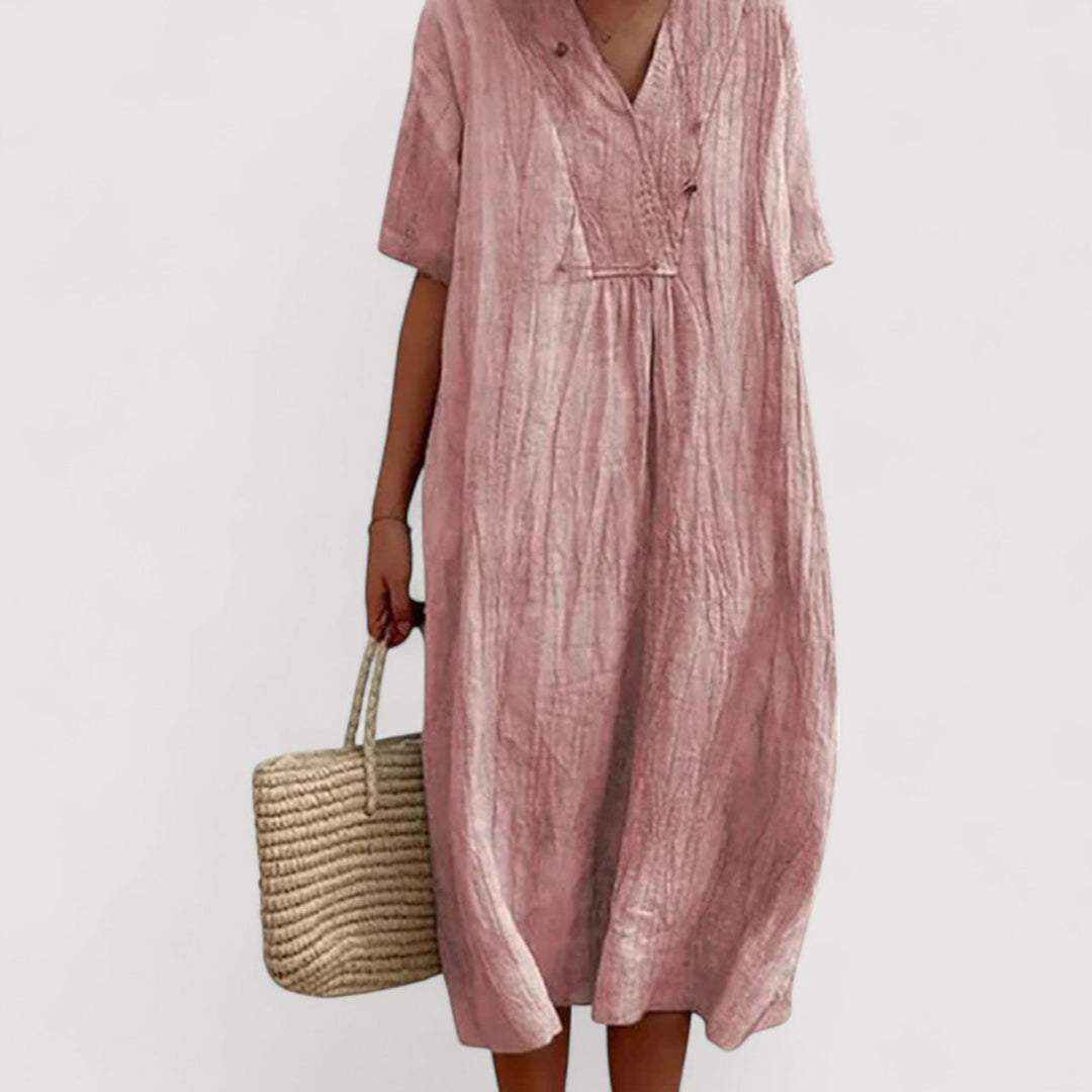 Buntes Maxikleid für Damen in lockerer Passform ideal für Freizeit