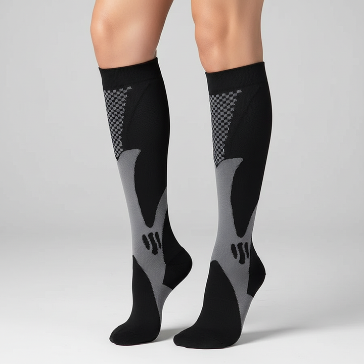 Unisex Kompressionsstrümpfe für aktive Beinunterstützung, Laufen & Regeneration.