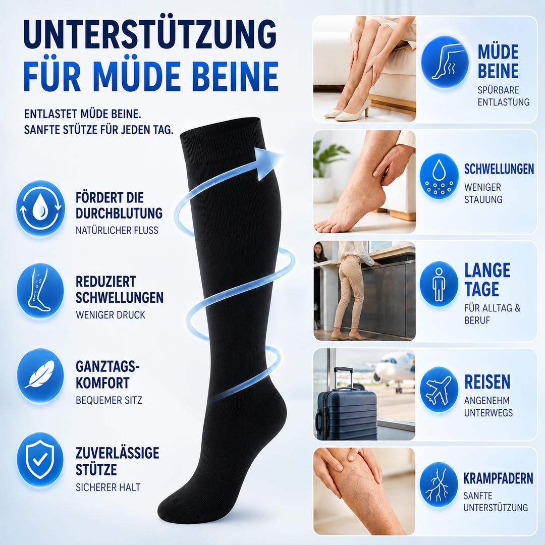 Unisex Polyesterstrümpfe für Alltagskomfort, bieten sanfte Kompression und Beinunterstützung.