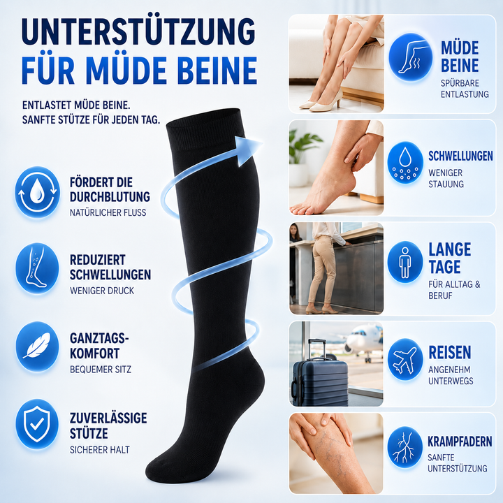 Unisex Polyesterstrümpfe für Alltagskomfort, bieten sanfte Kompression und Beinunterstützung.