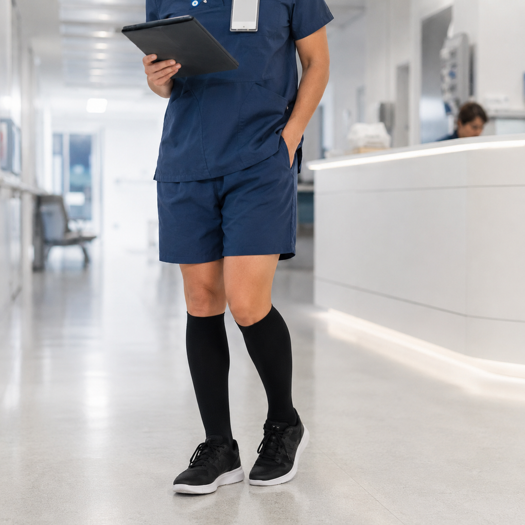 Unisex Kompressionsstrümpfe mit angenehmem Tragegefühl, ideal für Reisen und lange Arbeitstage.