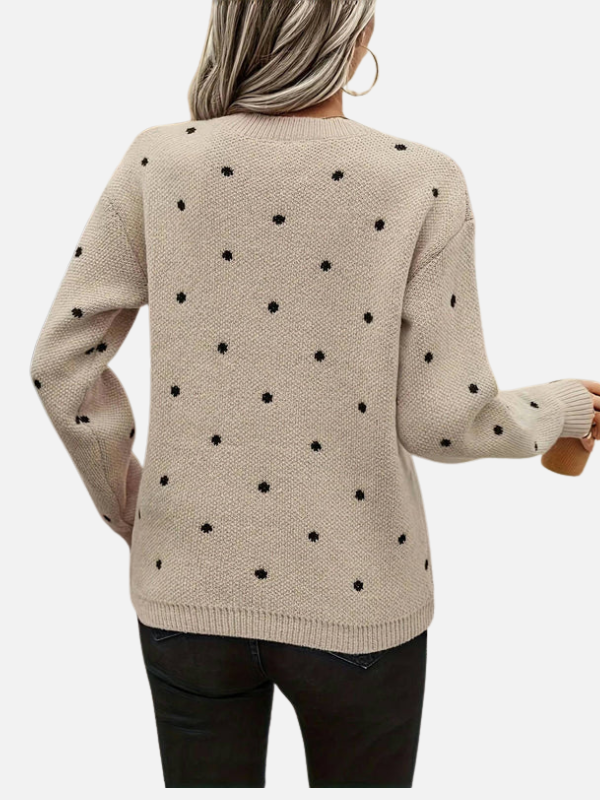Damenmode Strickpullover mit langen Ärmeln und klassischem Muster