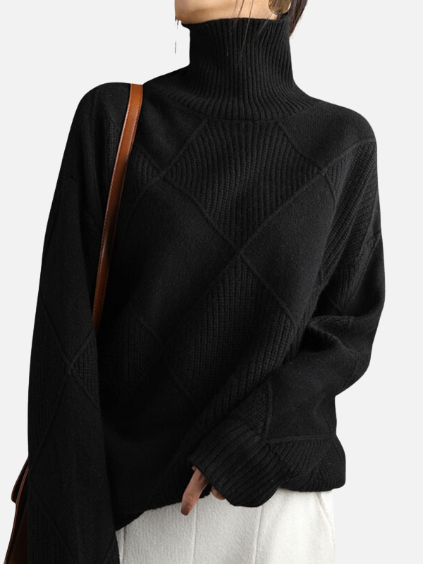 Damen Rollkragenpullover Kragen Detail
