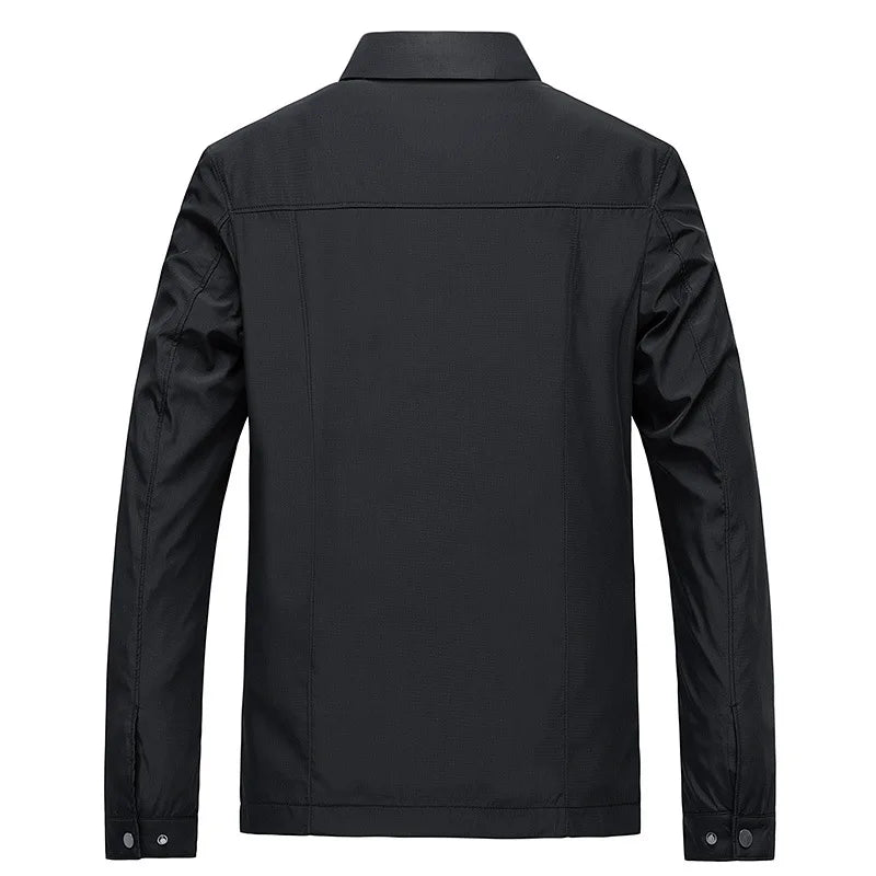 Schwarze Herren Übergangsjacke im klassischen Look für den Alltag