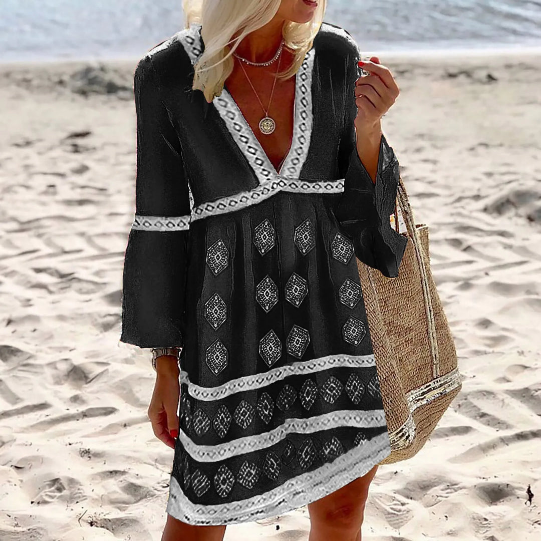 Damen-Sommerkleid mit Fledermausärmeln und Leichtem Schnitt