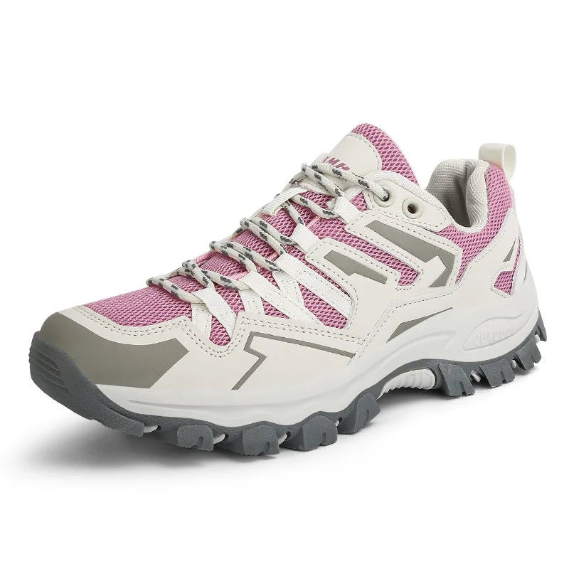 Damen Wanderschuhe in Rosa und Weiß mit Profilsohle