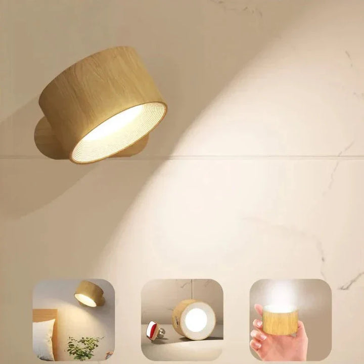 Schnurlose LED-Wandleuchte mit 360° Drehung für moderne Räume