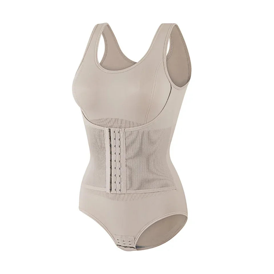 Rückenansicht eines figurbetonten Damen Bodys in Lila