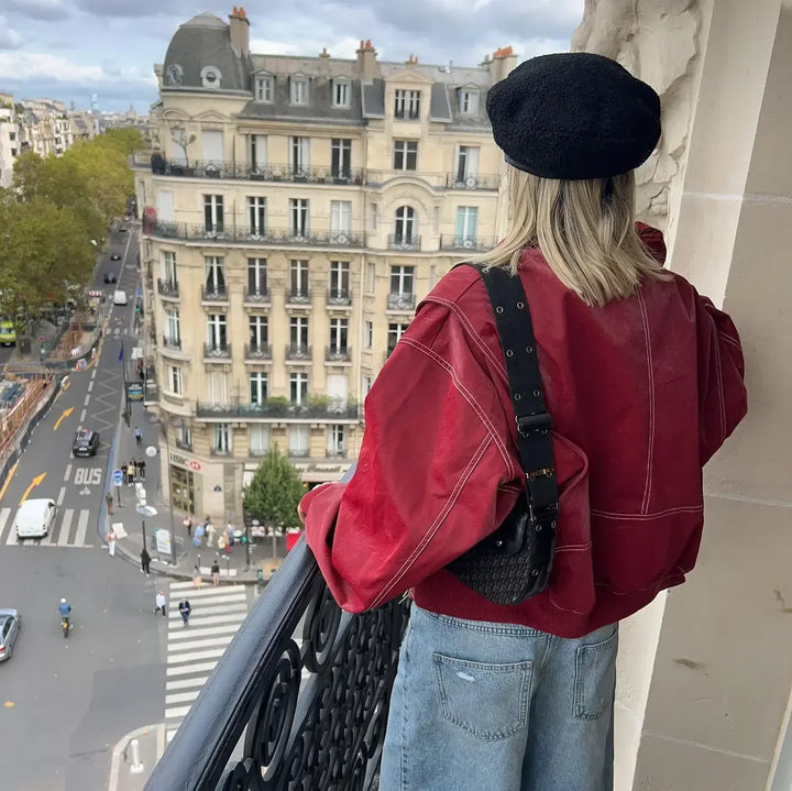 Damen Oversize Rote Jacke - Trendfarbe
