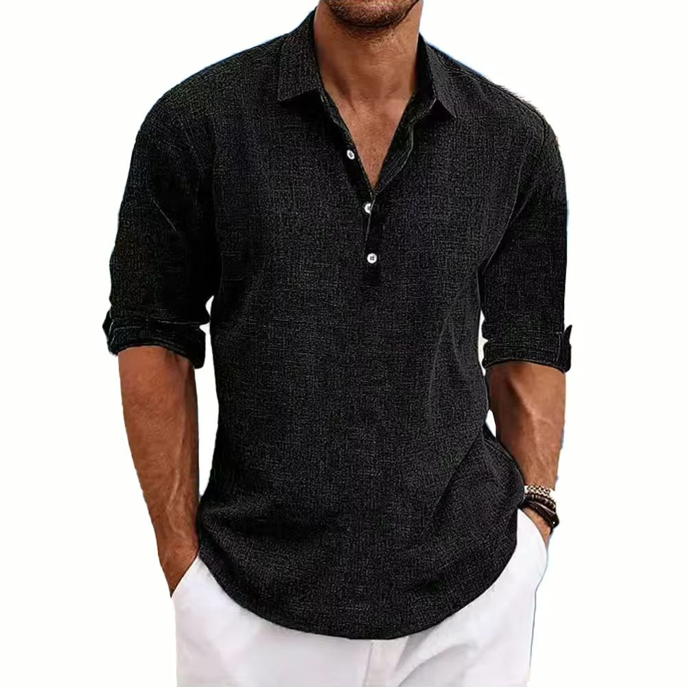 Elegantes Herren Kurzarmhemd in Schwarz