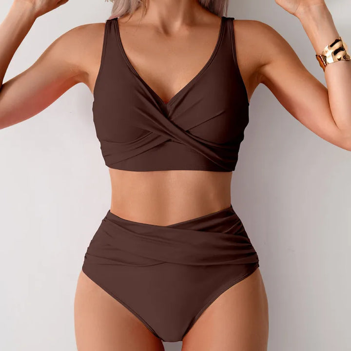 Damen High Waist Push-Up Bikini Set, stilvolle Bademode für Strand & Pool im Sommer.