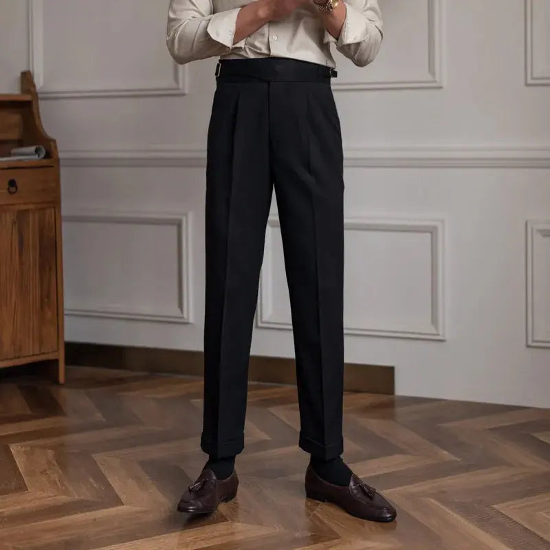 Vintage Business Anzughose für Herren, hochwertige britische Hosen-Details