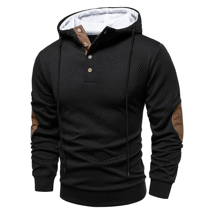 Blauer Basic Herren Kapuzenpullover, bequem und vielseitig, ein Must-have für jede Herrengarderobe.