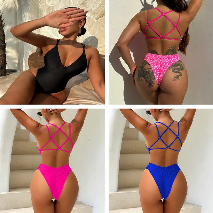Modischer Badeanzug für Damen in Schwarz, ideal für Strand und Pool