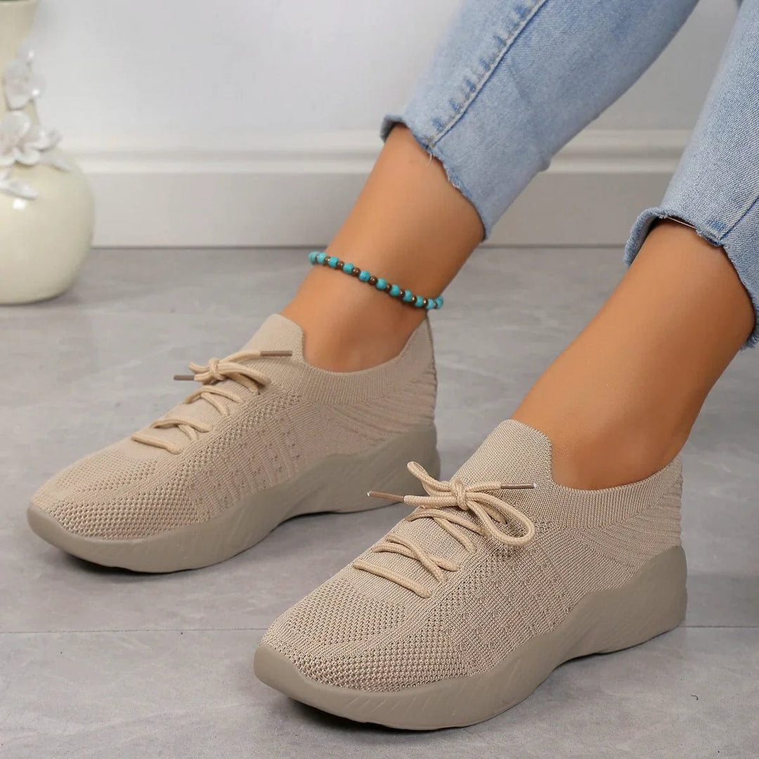 Orthopädische Damen Sneaker in hellgrau für den Alltag, atmungsaktiv