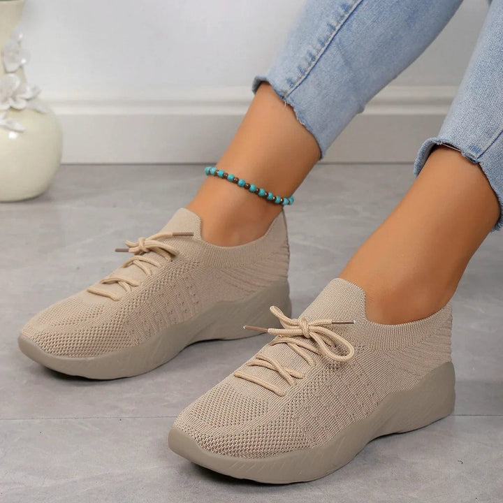 Orthopädische Damen Sneaker in hellgrau für den Alltag, atmungsaktiv