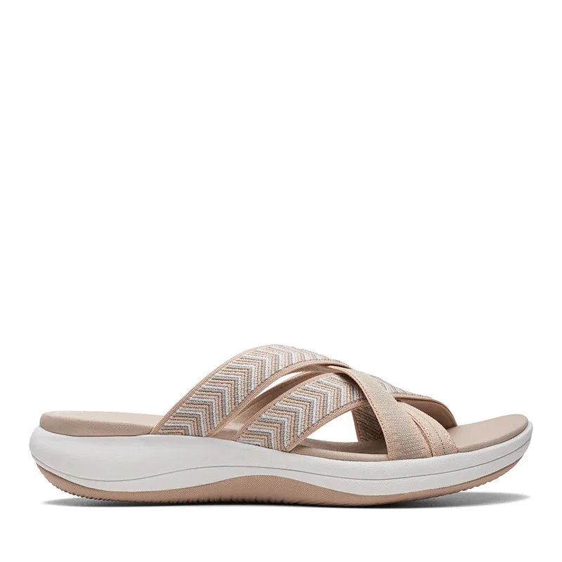Verstellbare orthopädische Damensandalen mit Fußbett für Schmerzlinderung, Haltungskorrektur und Sommerkomfort.