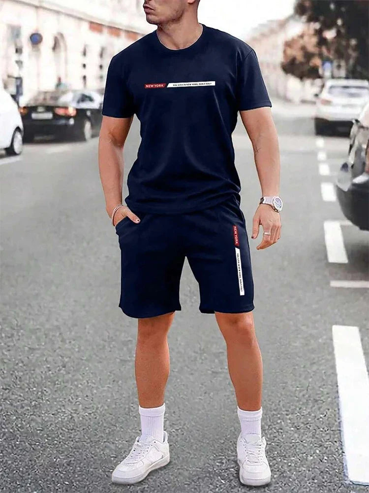 Türkises Herren T-Shirt mit Rundhalsausschnitt im Detail