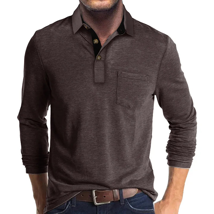 Herren Langarmshirt in Braun