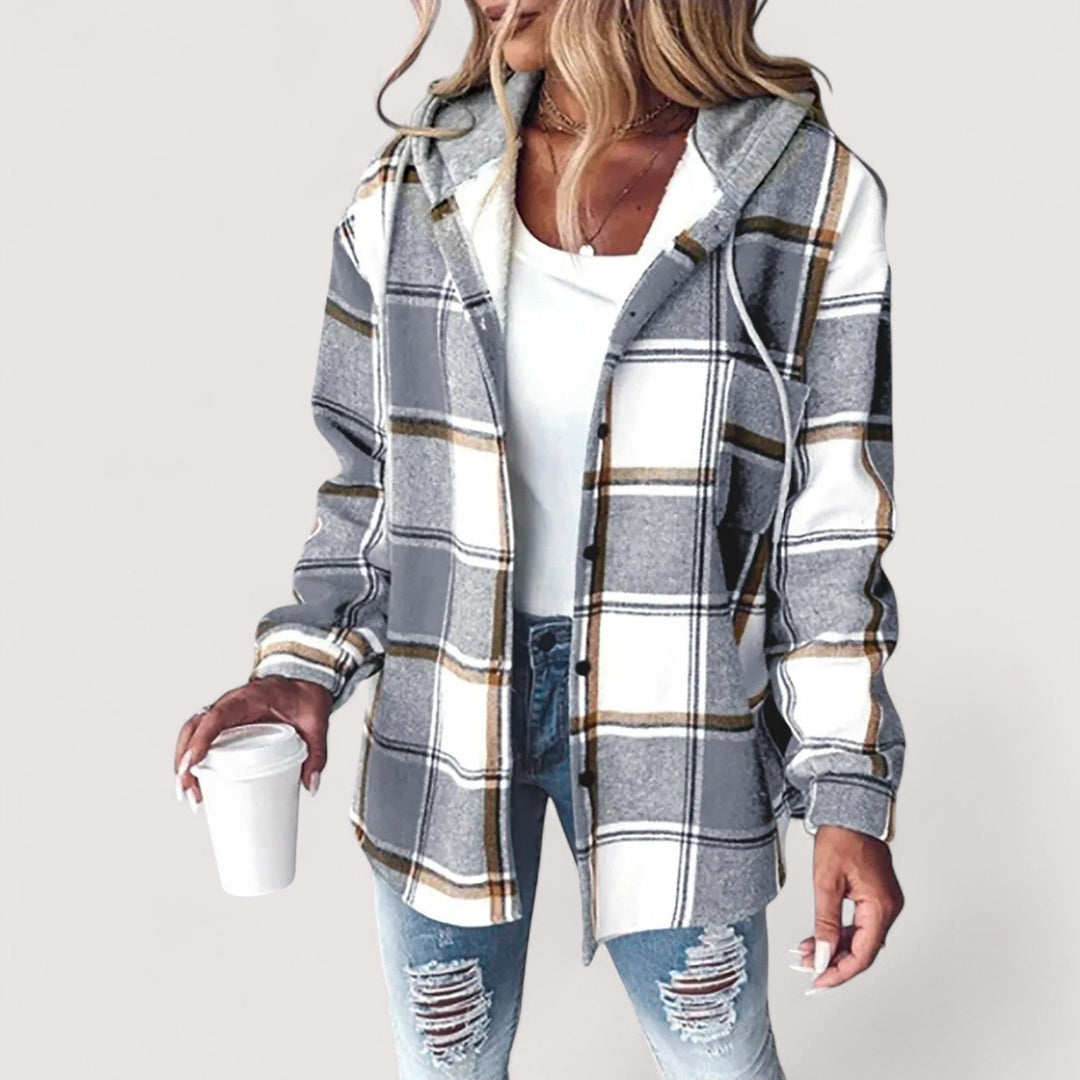 Winddichte, warme Damen Alltagsjacke in Grau. Figurschmeichelnd für Freizeit & Übergang. Komfortable Wintermode.