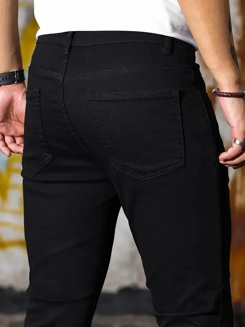 Schwarze Herren Stretch Hose im modernen Slim Fit Design für den Alltag